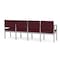 Lesro Lenox Steel 4 Seater with Center Arms, Wine/Mulberry (Red) Seat, Wine/Mulberry Back, 85.5 W 24.5 L LS4103 - alternate 2